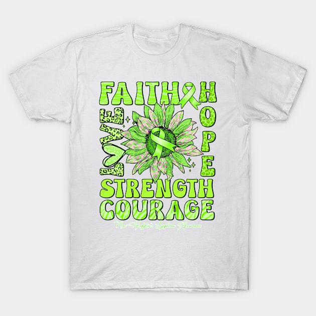 Non-Hodgkin's Lymphoma Awareness Awareness - Sunflower strong faith love T-Shirt by Gost